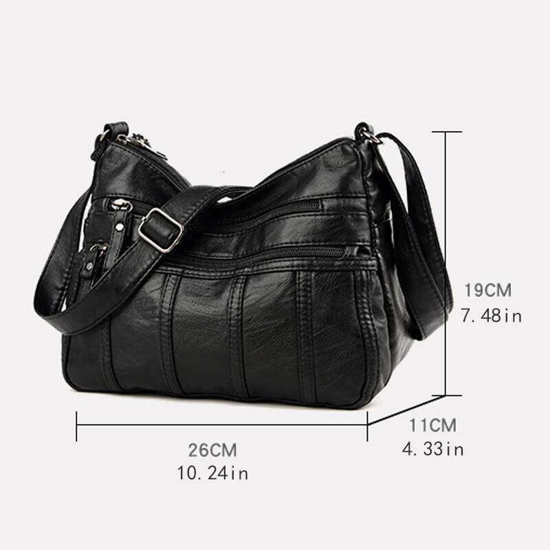 Black crossbody bag, travel with adjustable straps and zipper compartment, shoulder bag suitable for diffe XJ260306