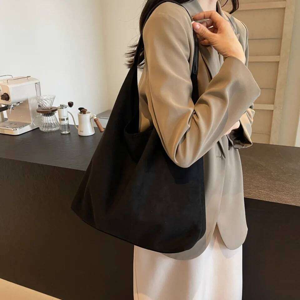 Winter Style Vintage 2 in 1 Women's Large Capacity Suede ShoulderHand Bag Casual Tote Commuter Bags For Women Retro Handbags XJ260306