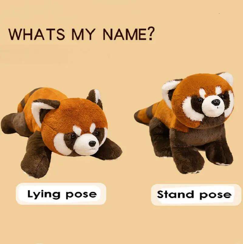 Lifelike Red Stuffed Animals Raccoon Plush Cute Panda Plushie Toy For Kids Girlfriend Birthday Boy Christmas Gift R260908 - view 7