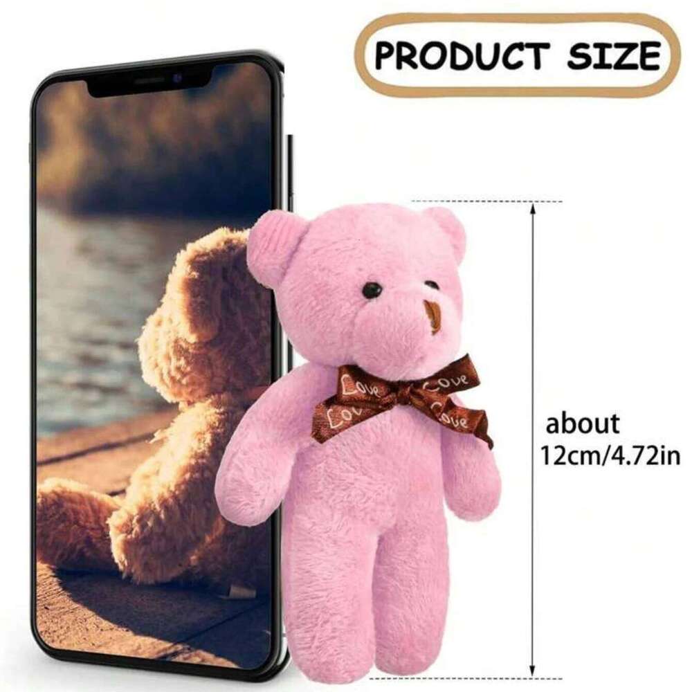 10pcs Mini Cute Cartoon Plush Bear Girl Gift Doll for Birthday Wedding Party Favors Supplies DIY Accessory R260908 - view 4