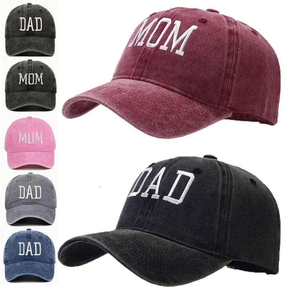 Outdoor Sports Visors DAD MOM Embroidery Caps Vintage Adjustable Distressed Faded Cap Hiphop Baseball Hats Y260304
