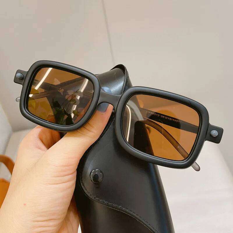 Vintage Stitching Color Sunglasses Men Women Retro Leopard Print Anti-blue Light Glasses Fashion Square Outdoor Office Eyewear Z260306