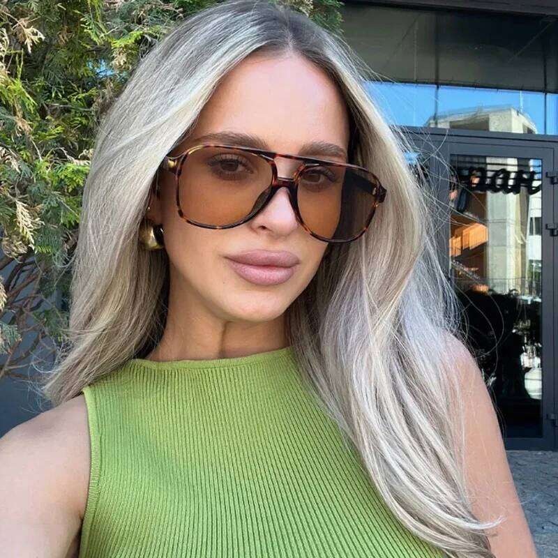Fashion Large Frame Pilot Women Sunglasses Colorful Lens Gradient Sun Glasses Outdoor Casual Man Eyewear UV400 Z260306