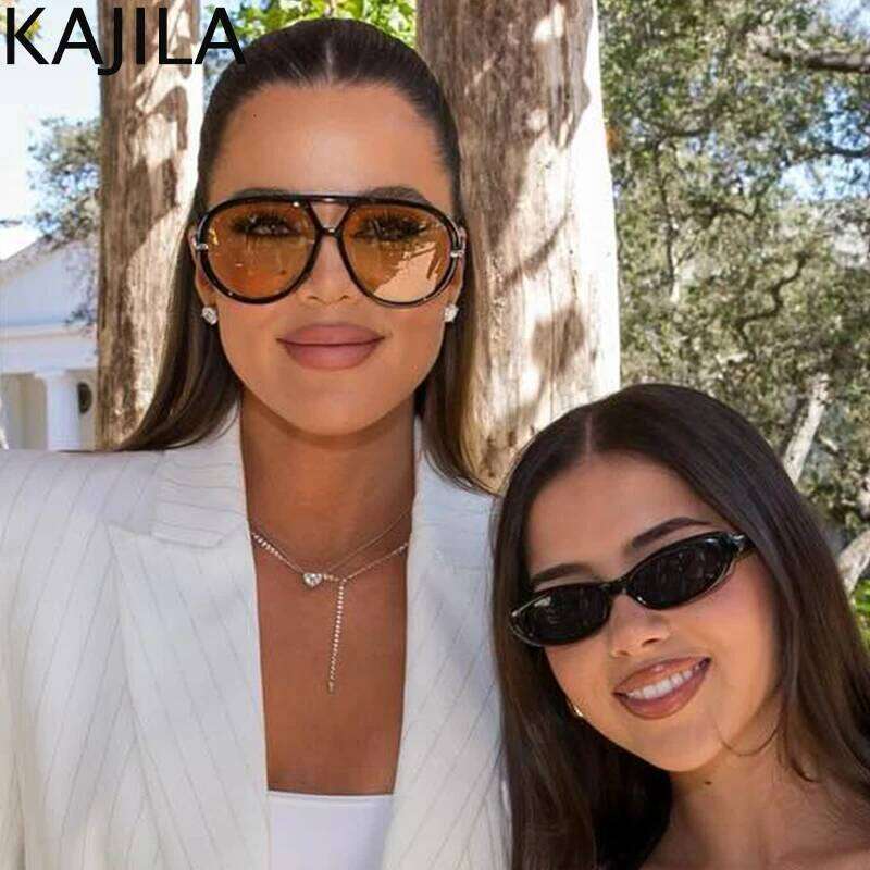 Oversized Oval Punk Pilot Sunglasses Women Big 2025 Luxury Brand Frame Mask Eyewear Shield Sun Glasses For Ladies UV400 Z260306