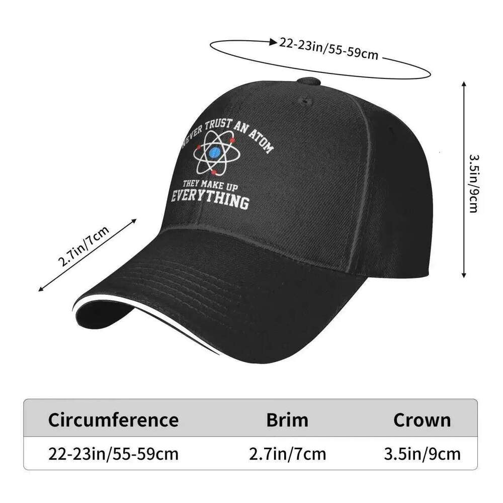 Never Trust Atoms Men's New Baseball Cap Fashion Sun Hats Caps for Men and Women Y260304