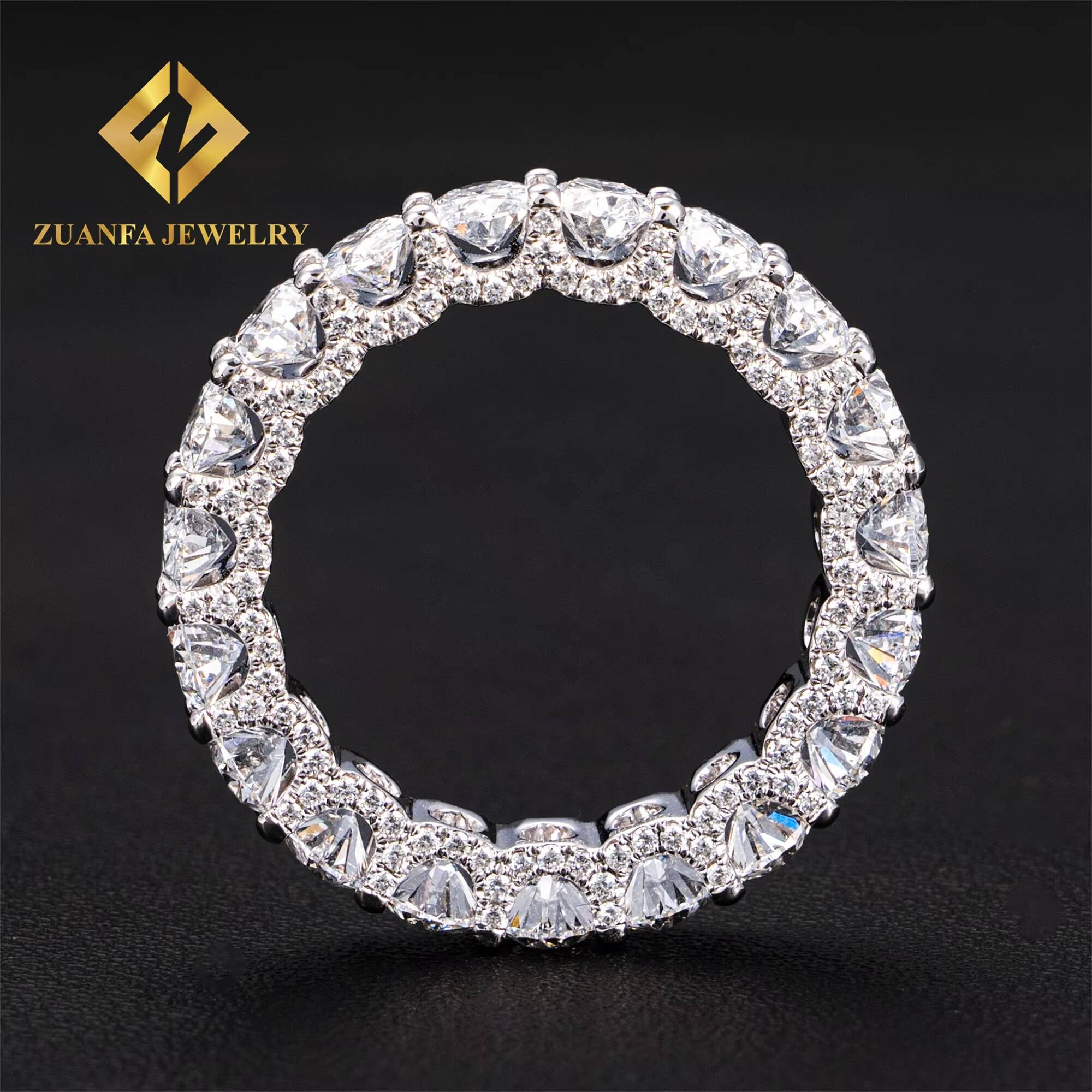 Unique Elegant Fire Jewelry 18k Solid Gold Luxury Bridal Wedding Jewelry Oval 30 Points Lab Grown Diamond Engagement Band Ring