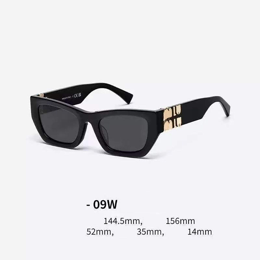 Lunette Miumou 09WS Gold Sunglasses Luxury Designer Lady Sunglasses Classic Women's Sunglasses Fashion Sunglasses with Sunglasses Case