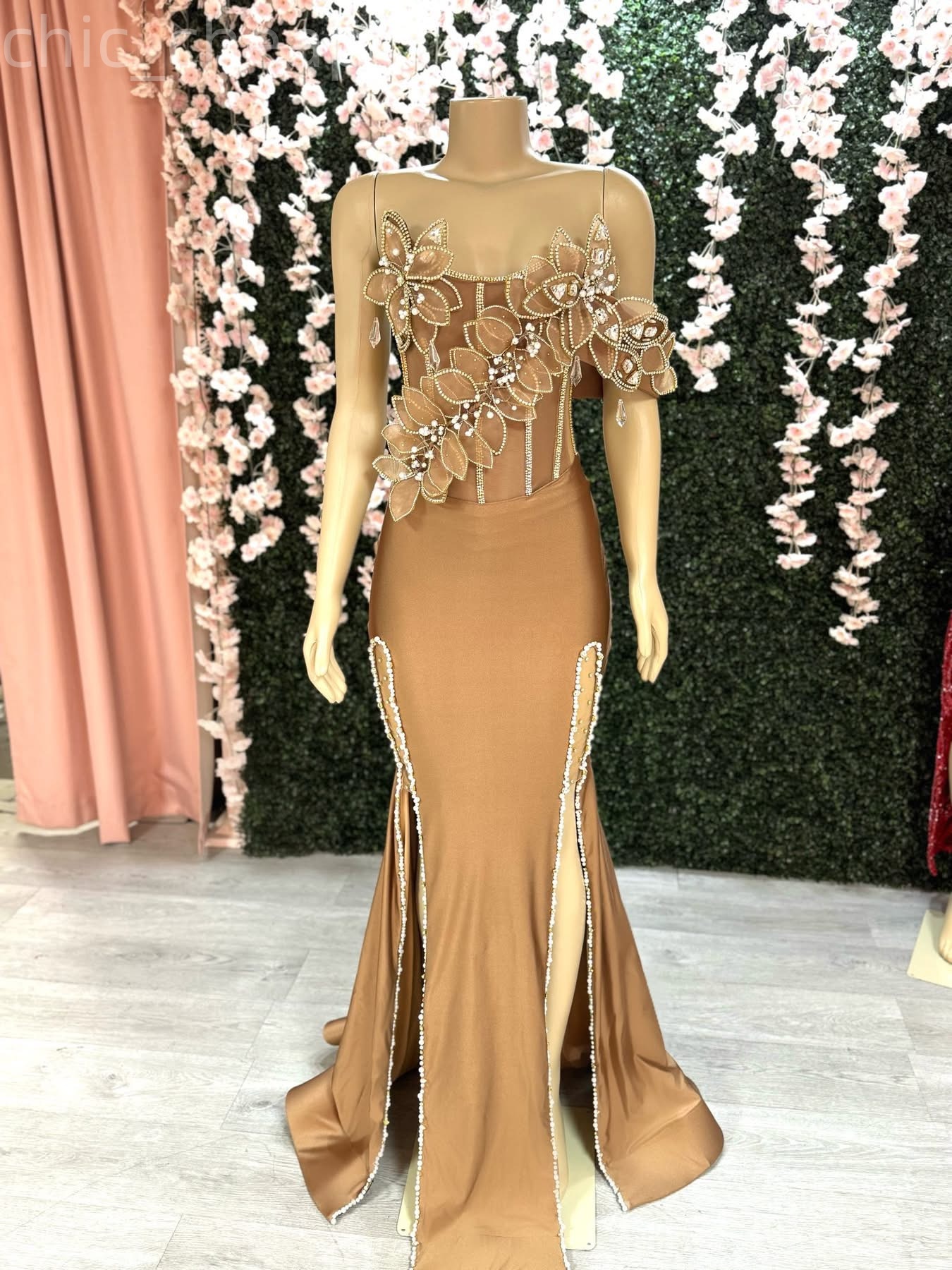2K26 Gold Prom Dress 2026 Mermaid Prom Dress Crystals Florals Strapless Evening Dresses For Black Women Birthday Party Formal Receiption Gowns Dresses