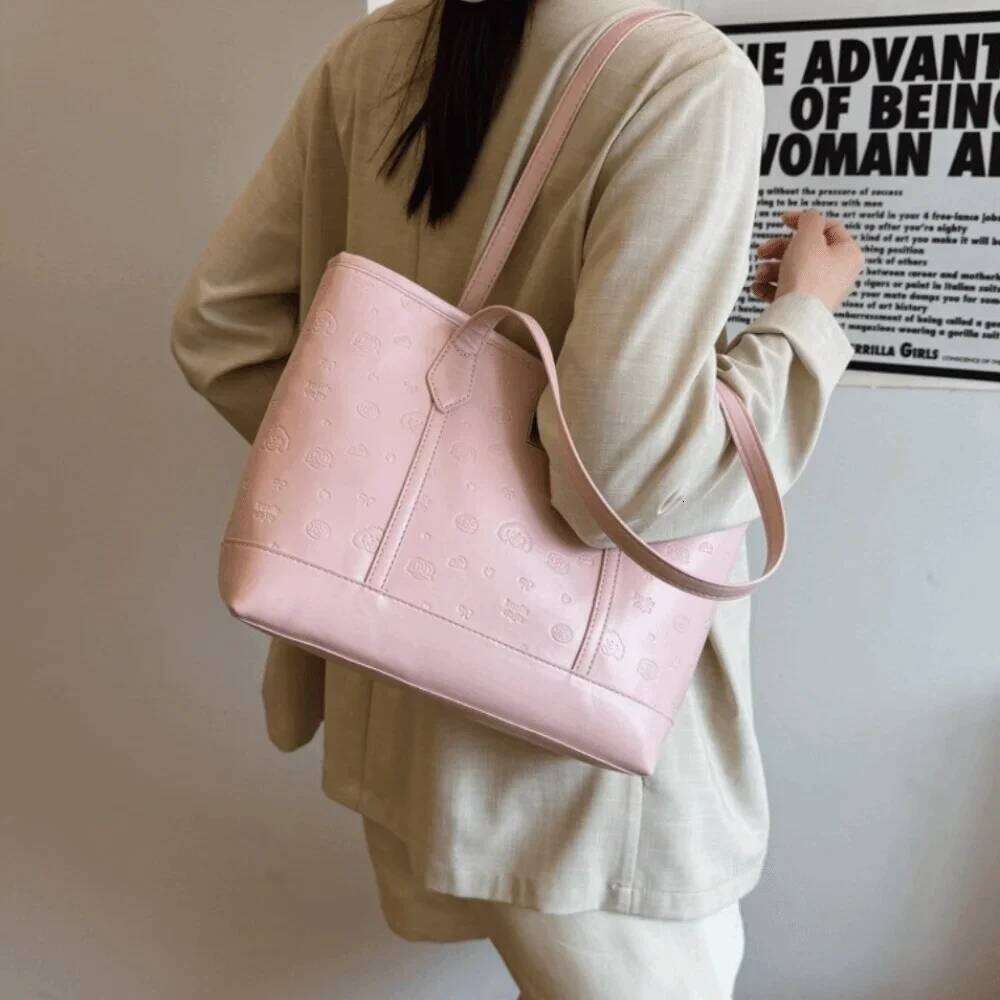 Womens ToteBag Large Capac Casual PU Leather Shoulder Solid Versatile Handbag Durable Office Bag Spacious Leisure Purse XJ260306