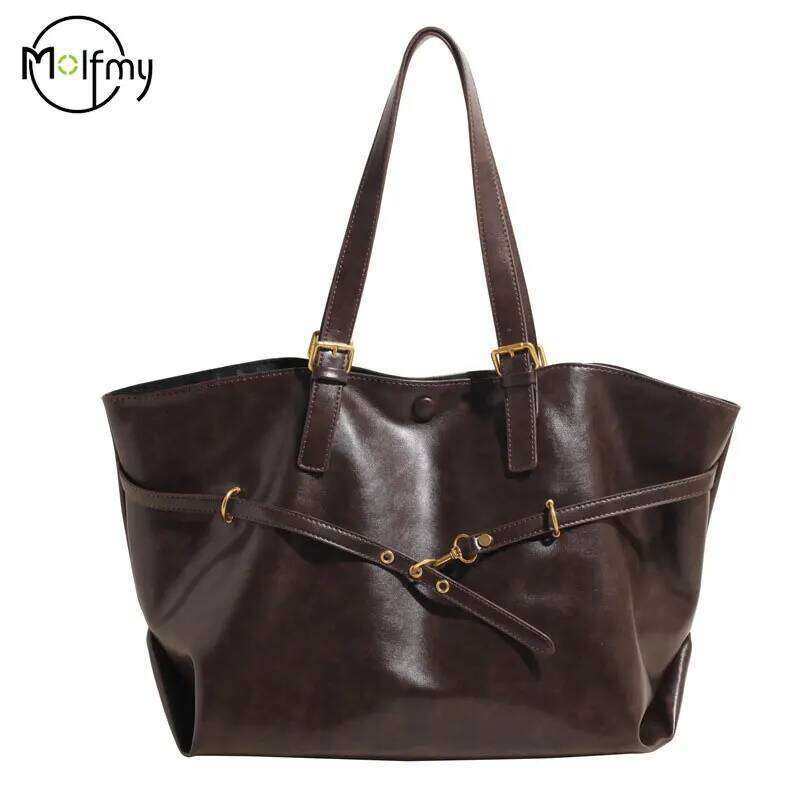 Bag Designer Retro PU Leather Shoulder Handbag for Women Winter Trend Y2K Fashion Handbags Females Travel Luxury Tote Bags XJ260306