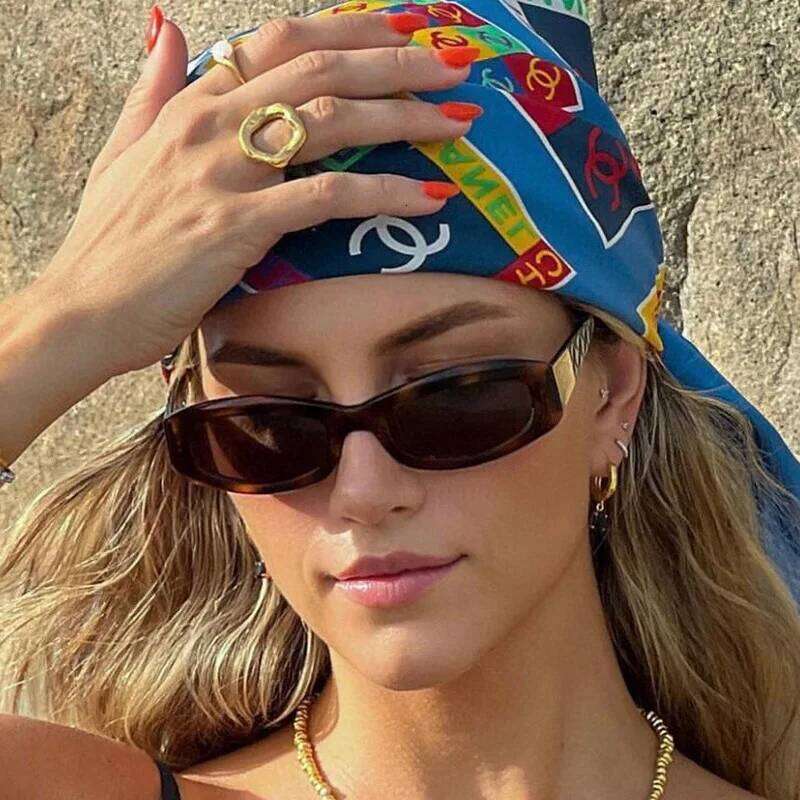 Oval Small Frame Sunglasses For Women 2024 Fashion Brand Rectangle Ladies Sun Glasses Shades Trends Summer Unique Eyewear Men Z260306