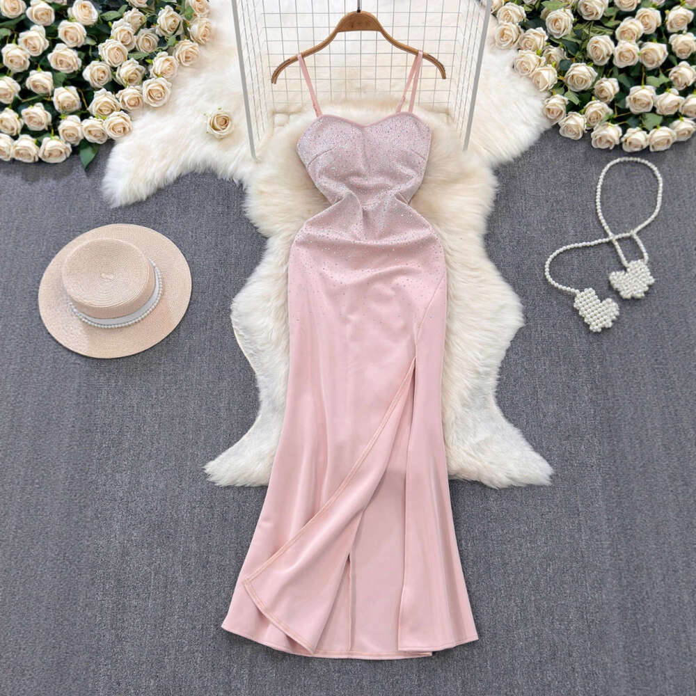 Designer women's high-end light A13 luxury niche elegant long summer shoulder strap suitable for car models and owner's birthday dresses