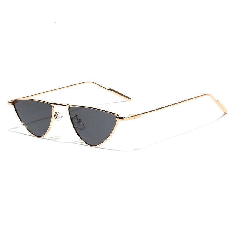 New Triangle Cat Eye Sunglasses Vintage Alloy Sun Glasses Women Unique Elegant black gold Shades Oculos Feminino 2024 Summer Z260306