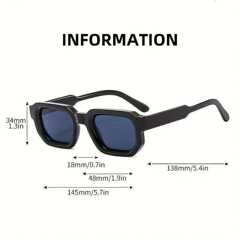 New Men Vintage Rectangle Frame Sunglasses Fashion Retro Sun Luxury Brand Design Glasses UV400 Eyewear Women Goggles Z260306