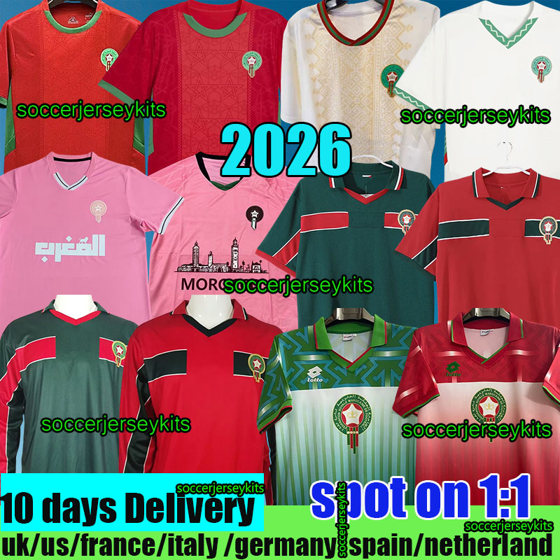 2026 Morocco soccer jerseys home away 25 26 HAKIMI maillot de foot Ziyech Boufal FAJR Munir Ait Bennasser Amrabat football shirts 2026 tops