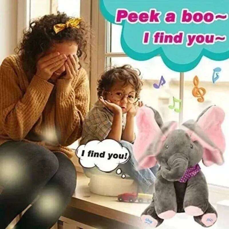 2025** New Elephant Plush Baby Hide-and-seek Game Toy Singing Interactive Musical Toys Gifts R260908 - view 6