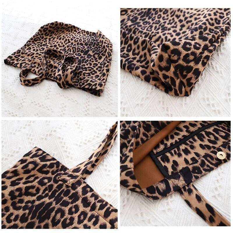 Youda Original Design Vintage Handbag For Women Fashion Leopard Print Tote Bag Female Canvas Shoulder Bags Large Capacity XJ260306