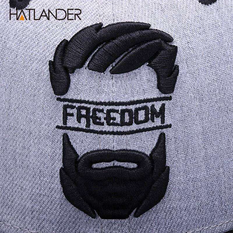 HATLANDER Original snapback men flat brim bone baseball caps embroidery mustache mens hat youth street ware cool hip hop cap Y260304