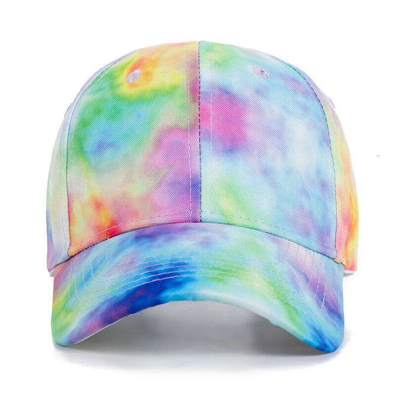 New Fashion Women Tie Dye Multicolor Irregular Print Baseball Cap Female Outdoor Streetwear Summer Caps Hats Y260304