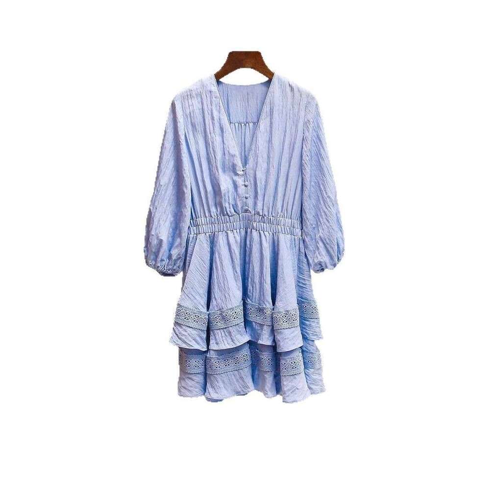 2026 Spring and Summer New French Elegant and Fashionable Waist Strap Bordered Cake Skirt Women's Shirt