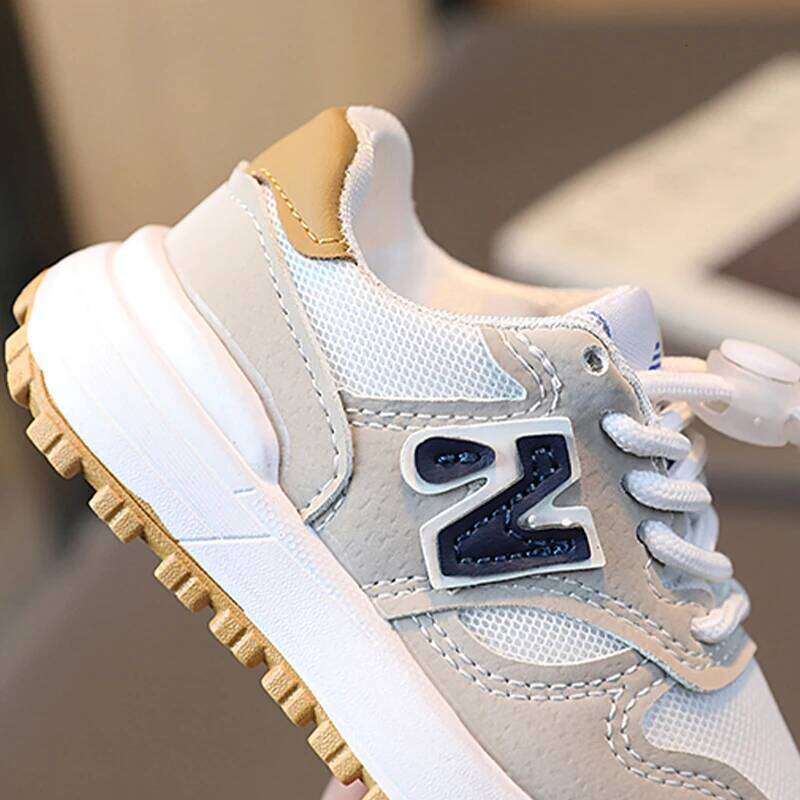 Summer Spring Boys Girls Soft Outdoor Sports And Leisure Forrest Shoes Lace-up White Non-slip Wear-resistant Mesh