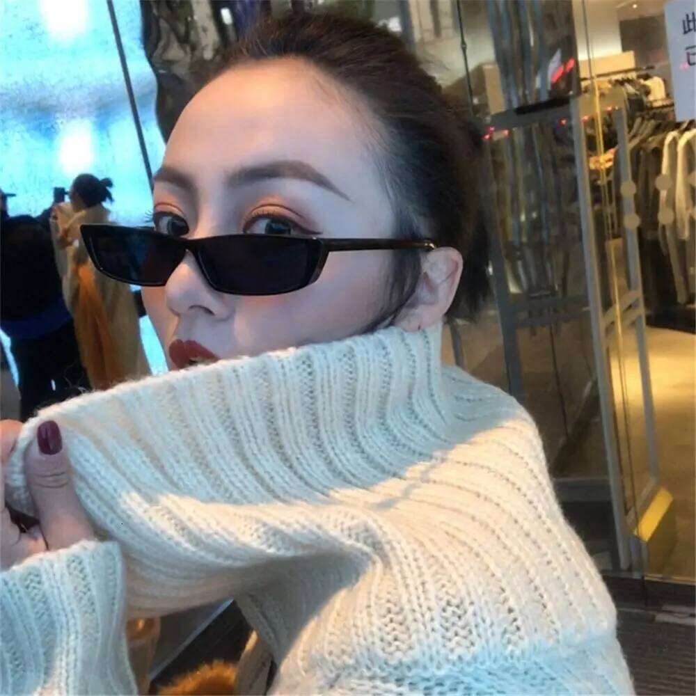 Women's Fashion UV400 Eyewear Narrow Frame Retro Sun Glasses Small Rectangle Sunglasses Z260306