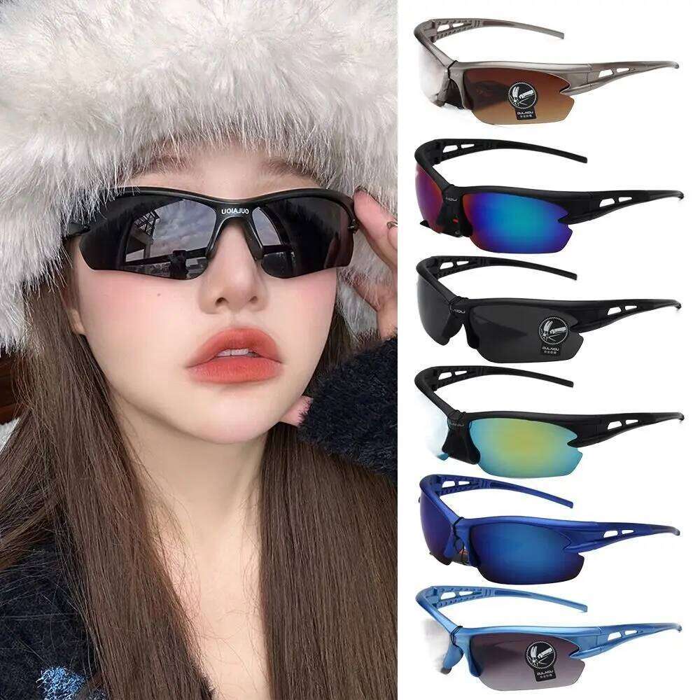 Trendy Plastics Sports Driving Fishing Y2K Sunglasses Cycling Oval Shades for Men Women Z260306
