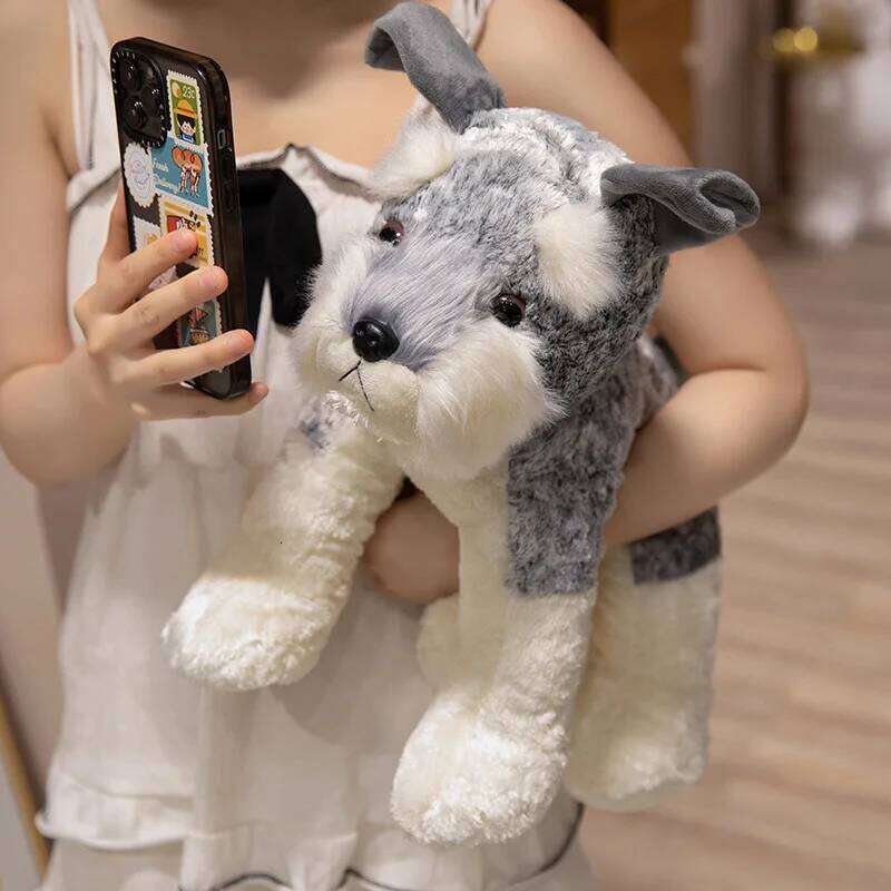 1pc 22cm/8.66in Cute schnauzer dog plush toy sleeping cuddle puppy doll for children's birthday gifts R260908 - view 3