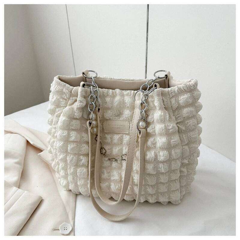 Casual Women Bag Quilted Fashion Pleated Bubbles Cloud Shoulder Bags Large Capacit Tote Bucket Designer Ruched Handbags XJ260306