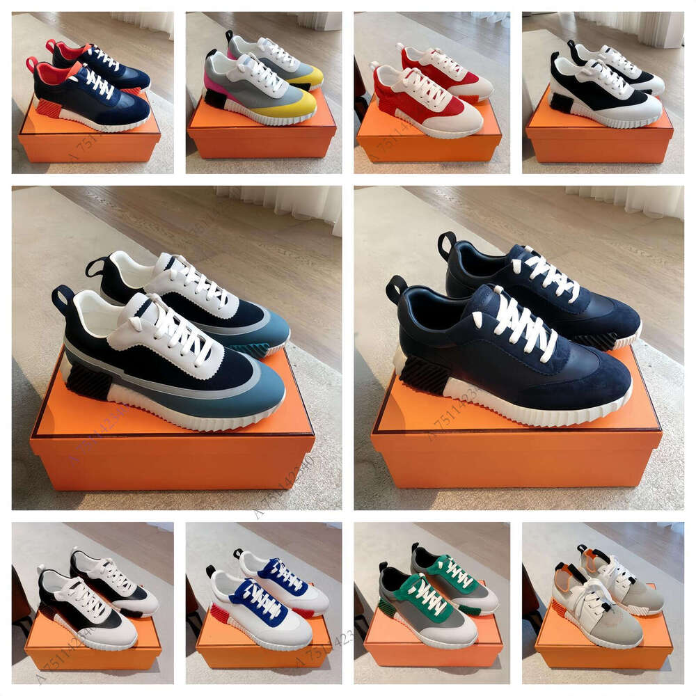 Bouncing Designer Sneakers Suede Casual Shoes Trainers Breathable Mesh Running Shoe Men Bounce Sneaker Non-Slip Rubber Sole Flat Train famous brand