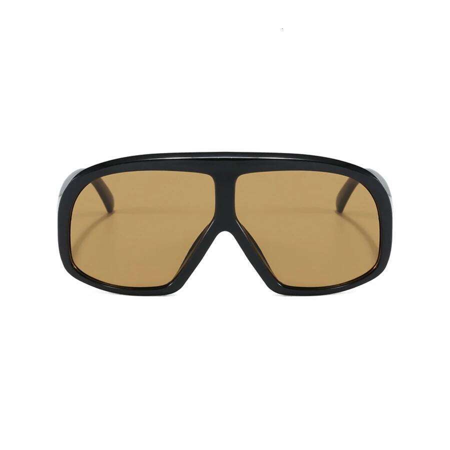 New Retro Big Frame Square Women Brand Black Gradient Cool Men Sunglasses One Piece Pilot Sun Glasses Z260306