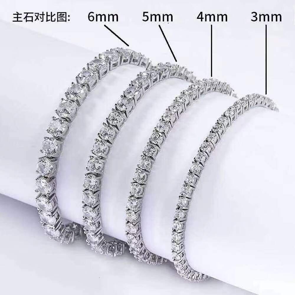 Luxurious Moissanite Jewelry 925 Sterling Silver Gift Tennis Bracelet Flower Design Rhodium Plated Personalized Customization