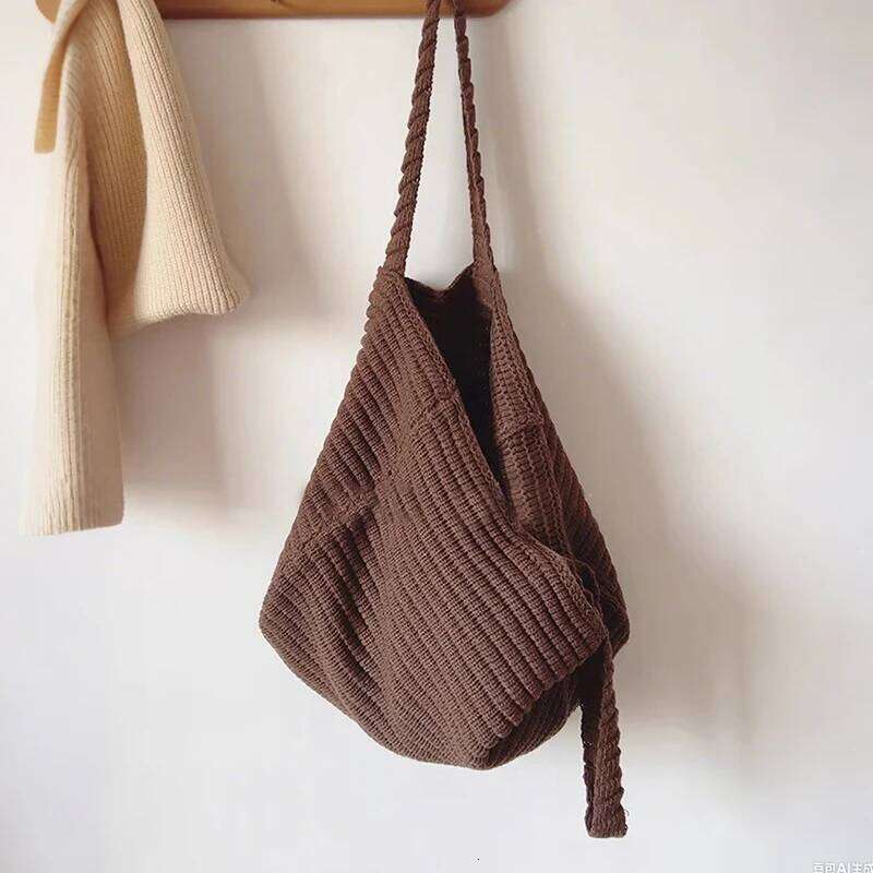 High-capacity Shoulder Handbags Women Vintage Casual Shopping Underarm Bag Knitted Aesthetic Shopper Tote Bags XJ260306