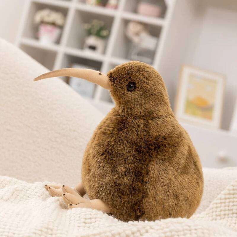 Cute Cartoon Kiwi Plush Toy Fluffy Brown Feathers Kawaii New Zealand Plushie Adorable Flightless Bird Gift for Kids Animal R260908 - view 3