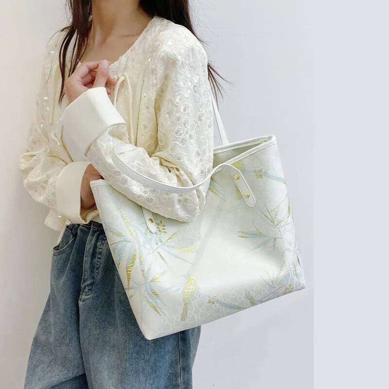 Women Fashion Luxury Design Shopper Totes 2024 New Large-Capacity Cloth Chinese Style Handbag Grace Female Brand Top Handle Bags XJ260306