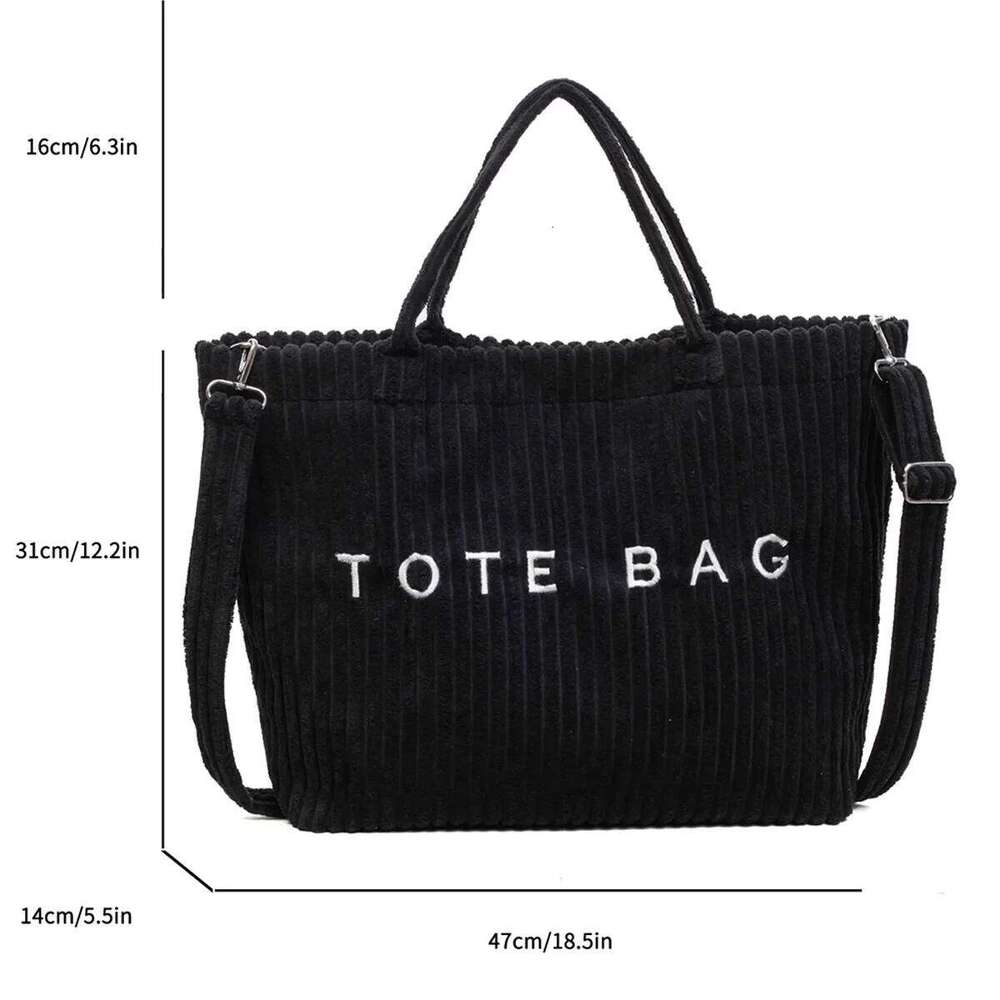 Multifunction Fashion Striped Shoulder Bag Featuring Letter Solid Color Large Capacity Soft Material Velcro Detachable Strap XJ260306