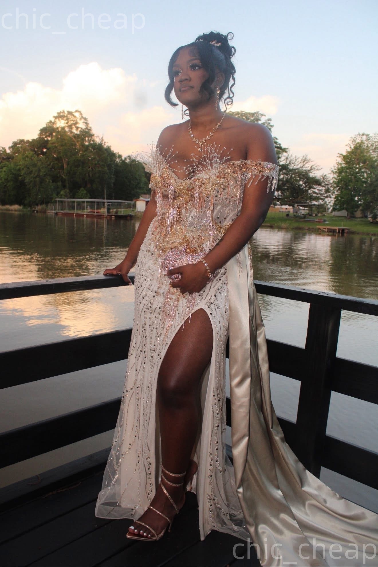 2K26 Champagne Prom Dress 2026 Mermaid Prom Dress Appliques Crystals Sequined Evening Dresses For Black Women Birthday Party Formal Receiption Gowns D