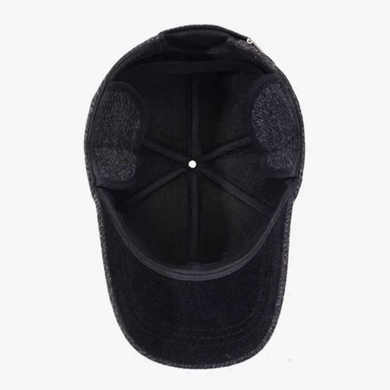 New Winter Fleece-lined Plush Thickened Warm Baseball Caps For Men Coldproof Earmuffs Hats Cotton Hat Male Bone Snapback Cap Y260304
