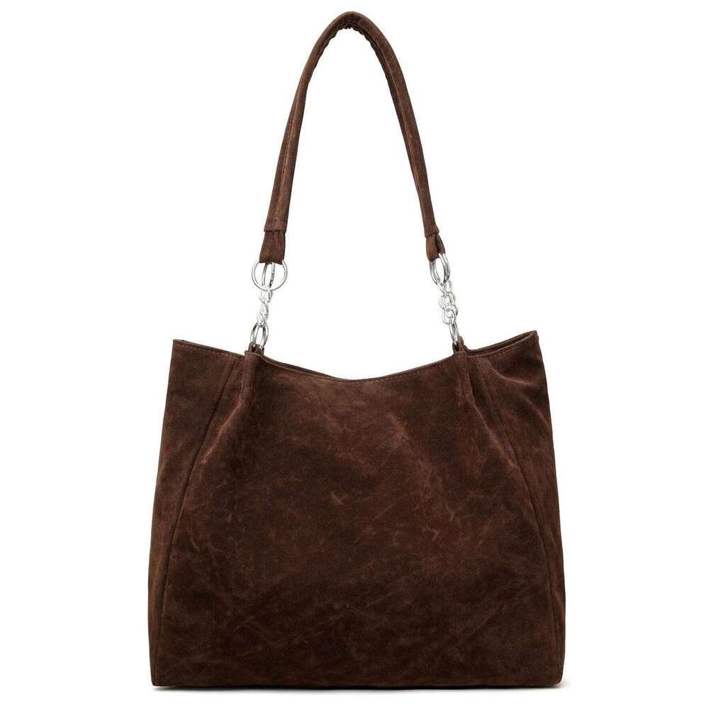 European American Autumn Winter Large Capacity Women's Vintage Handbag Women Shoulder Bag, Retro Faux Suede Tote Bag XJ260306