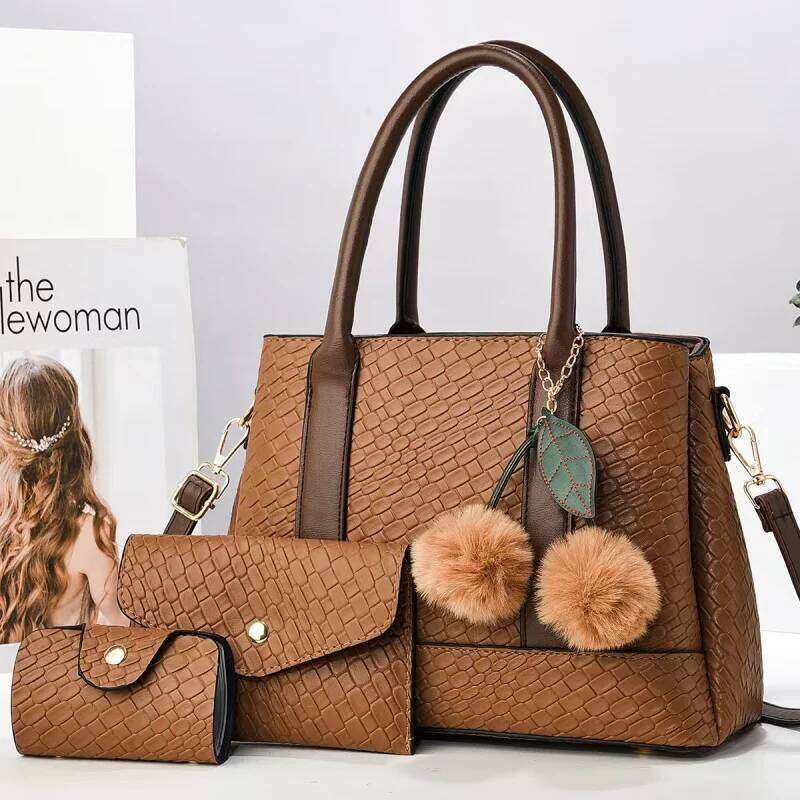 New Style Women's Simple Large Capacity Handbag Trendy Spliced Mother and Child Set Bag XJ260306