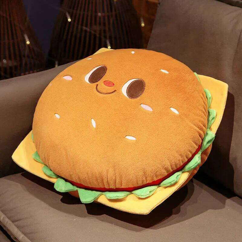 Fried Chicken Burger Toy Super Soft Filled Plush Pillow Delicious Food Toys For Kids Christmas Halloween Holiday Gifts R260908 - view 3