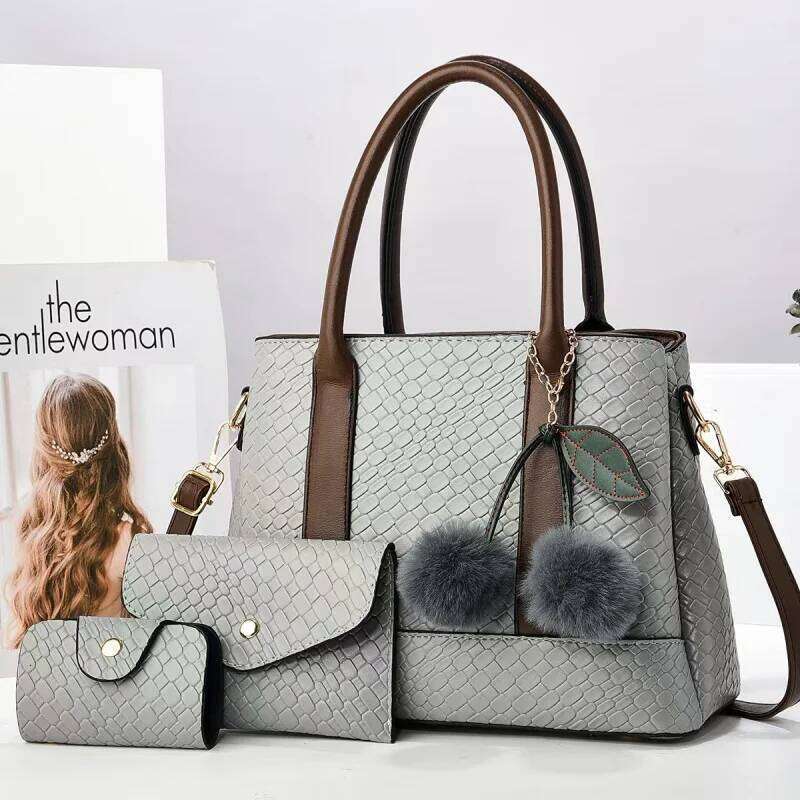 New Style Women's Simple Large Capacity Handbag Trendy Spliced Mother and Child Set Bag XJ260306