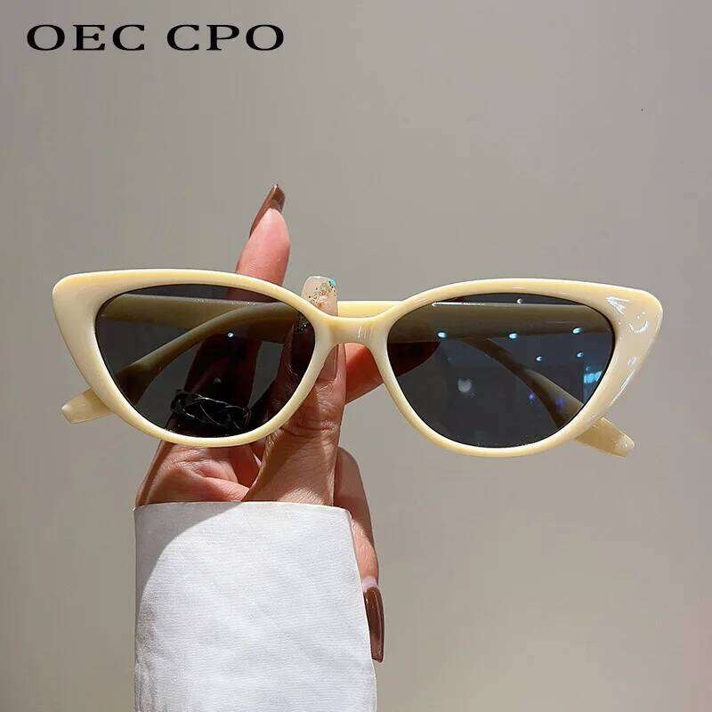 OEC CPO Small Frame Cat Eye Sunglasses Women 2024 Fashion Leopard Color Shades UV400 Sun Glasses Female Trending Eyewear Men Z260306