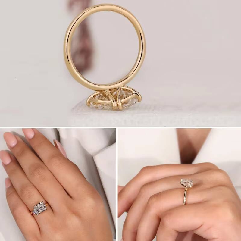 14k 18k Solid Gold Lab Grown Diamond Engagement Ring for Men Women Igi IGI Certified 2ct 3ct Vvs Lab Diamond Jewelry Custom