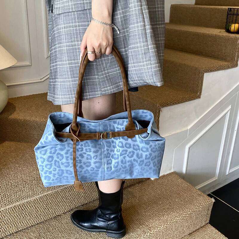 LEFTSIDE Leopard PU Leather Shoulder Bags for Women 2025 Luxury Designer Brand Trend Tote Bag Females Short Handle Handbags XJ260306