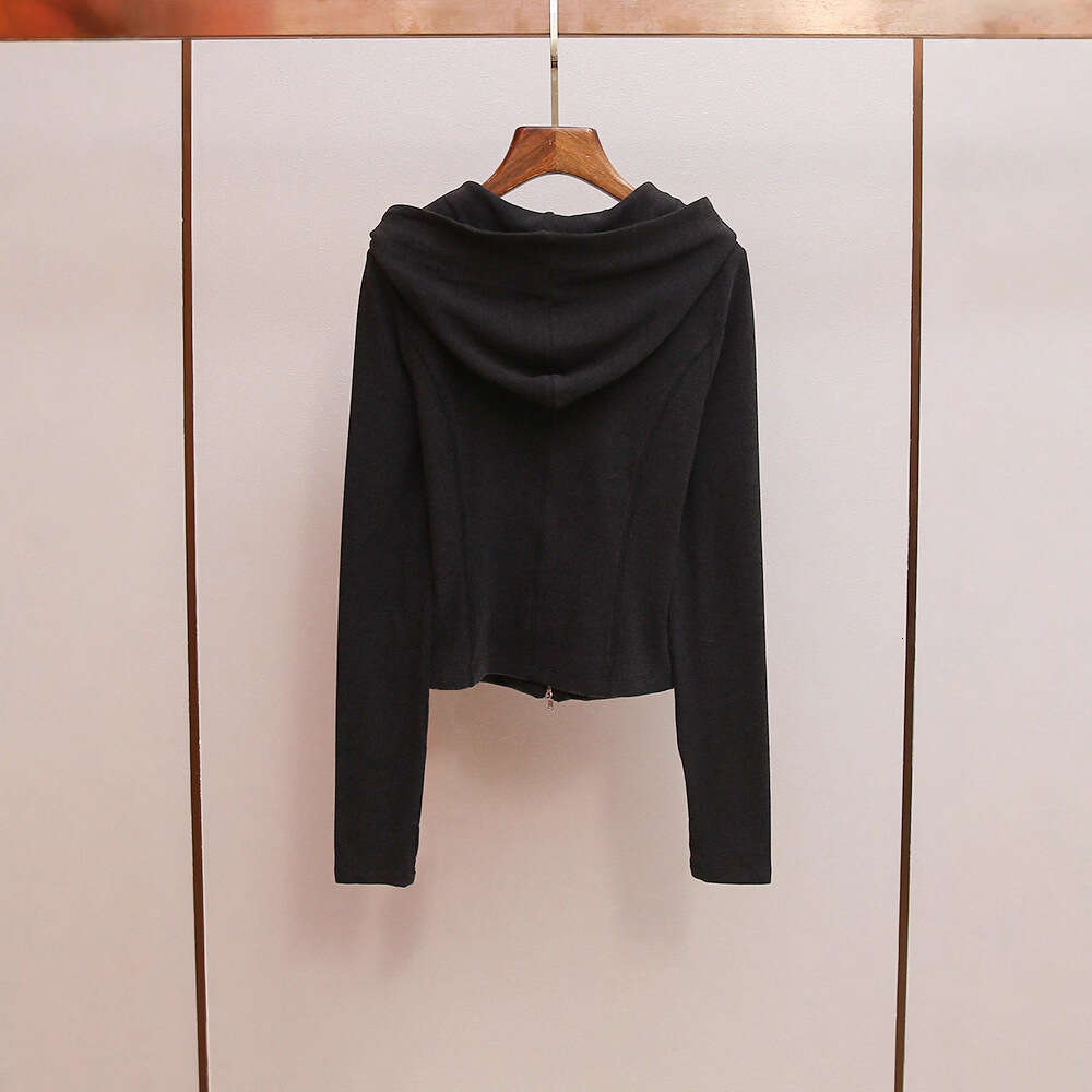 2026 designer high-end women's clothing autumn and winter new casual versatile hooded cardigan A13 top fashionable pants set