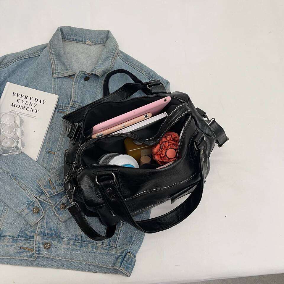 Y2K Hot Girl Single Shoulder Crossbody Bags Vintage Washed Pu Leather Armpit Tote Large Capacity Multi Pocket Commuting Bag XJ260306