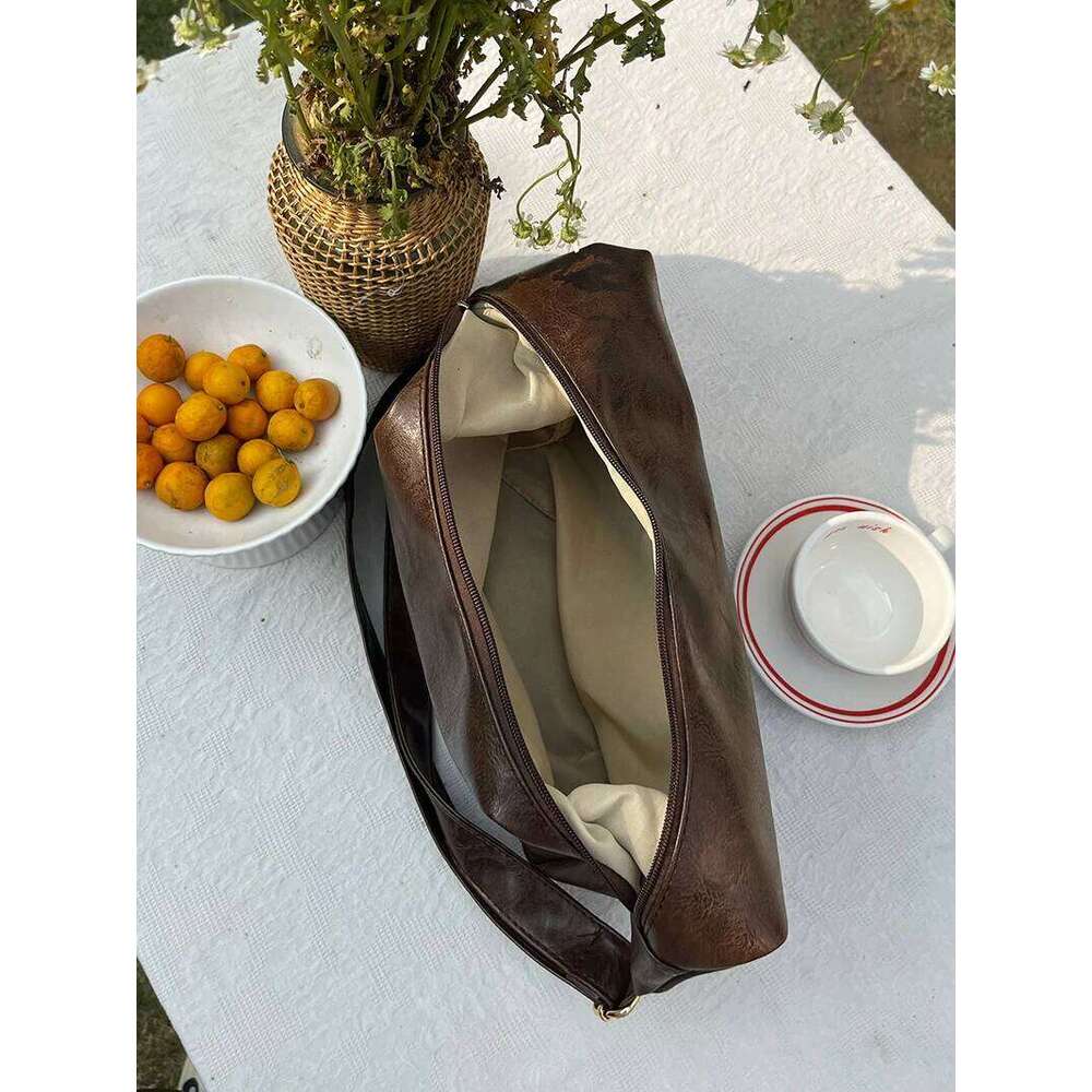 PU Leather Women's Hobos Shoulder Bags Large Capacity Female Travel Messenger Bag Solid Color College Girls Book Handbags Tote XJ260306