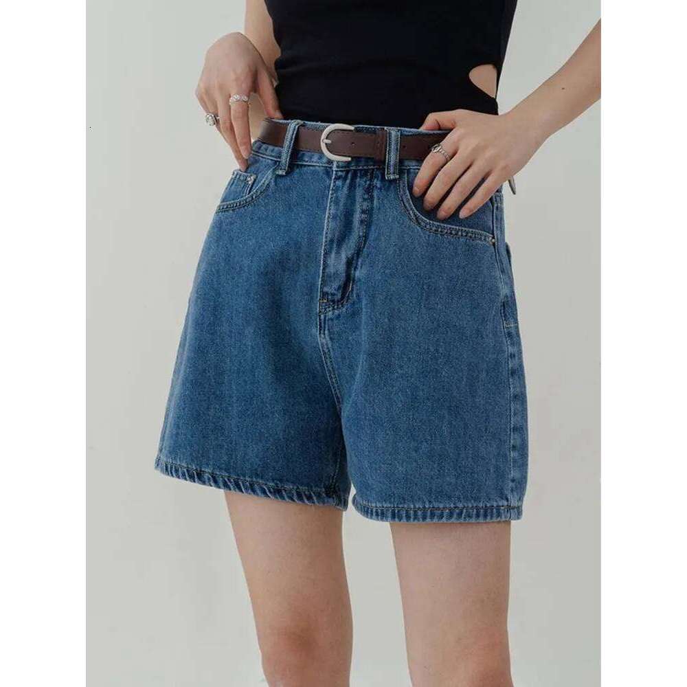 ZHISILAO Casual High Waist Denim Women Pocket Basic Wide Leg A-line Jeans Shorts Femme Summer 2022 XJ260306