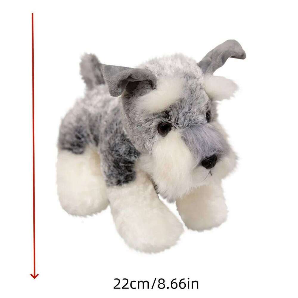 1pc 22cm/8.66in Cute schnauzer dog plush toy sleeping cuddle puppy doll for children's birthday gifts R260908 - view 7